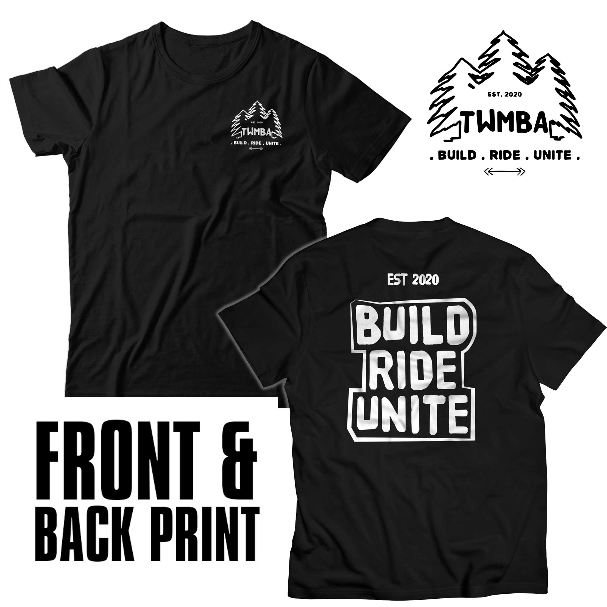 Troserch Mountain Biking Association Unisex T Shirt Front & Back