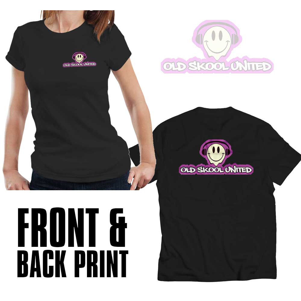 Old Skool Logo Front & Back Ladies T Shirt