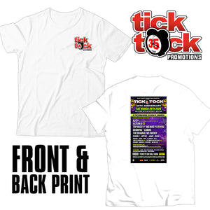 Tick Tock 35th Anniversary Unisex T Shirt Front & Back