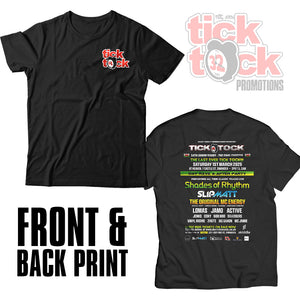 Tick Tock 34th Anniversary Unisex T Shirt Front & Back