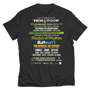 Tick Tock 34th Anniversary Unisex T Shirt Front & Back