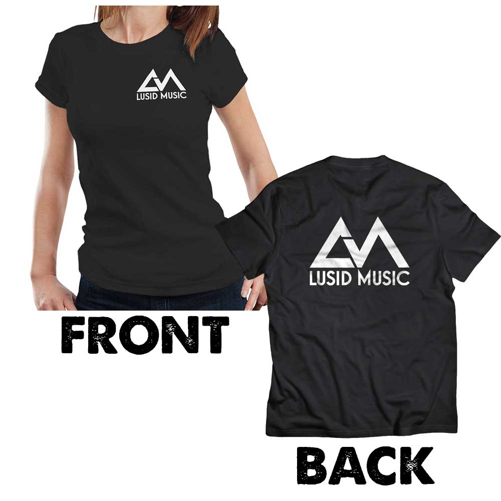 Lusid Music Front & Back Print Ladies T shirt